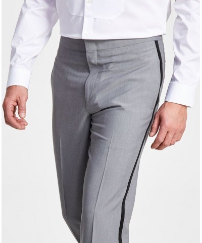 Men's Slim-Fit Stretch Black Tuxedo Pants Gray $30.55 Suits
