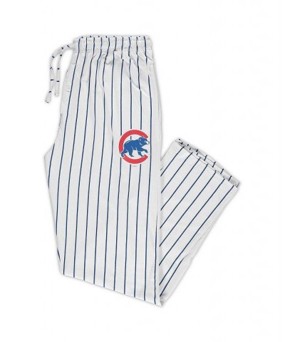 Men's White, Royal Chicago Cubs Big and Tall Pinstripe Sleep Pants $25.80 Pajama