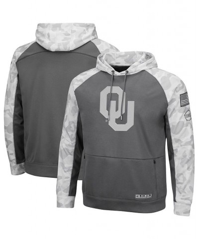 Men's Gray, Arctic Camo Oklahoma Sooners OHT Military-Inspired Appreciation Tonal Raglan Pullover Hoodie $38.40 Sweatshirt