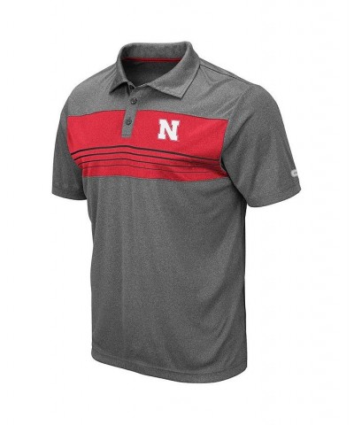 Men's Heathered Charcoal Nebraska Huskers Smithers Polo $29.49 Polo Shirts