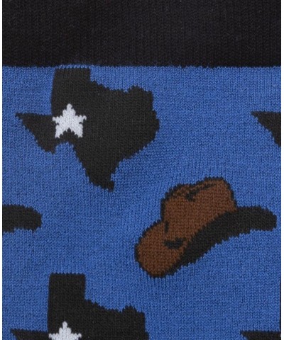 Men's Texas State Cowboy Hat Sock Blue $11.25 Socks