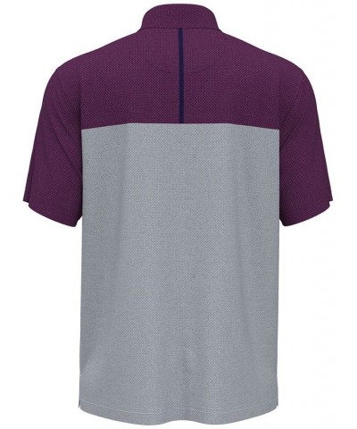 Men's Athletic-Fit Airflux Birdseye Block Print Short Sleeve Golf Polo Shirt PD04 $13.92 Polo Shirts