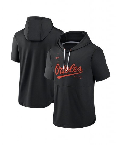 Men's Black Baltimore Orioles Springer Short Sleeve Team Pullover Hoodie $32.20 Sweatshirt