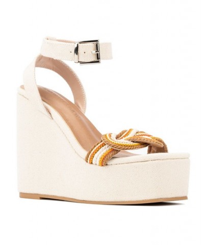 Women's Savannah Knotted Wedge Sandals Tan/Beige $54.97 Shoes