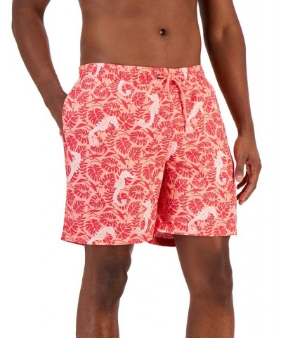Men's Tropical Seahorse Swim Trunks Red $12.25 Swimsuits