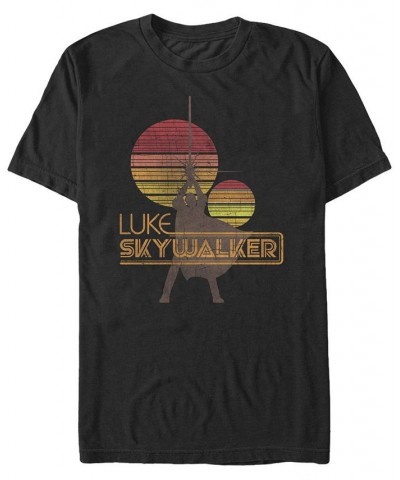 Men's Skywalker Retro Short Sleeve Crew T-shirt Black $18.89 T-Shirts