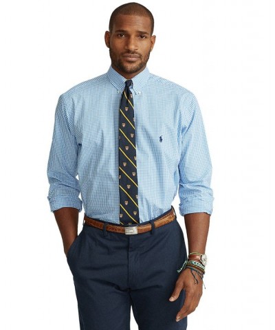 Men's Big & Tall Classic-Fit Poplin Shirt Blue/white Check $49.95 Shirts