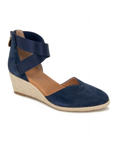 Women's Orya Wedge Pointy Toe Espadrille Sandals Blue $62.01 Shoes