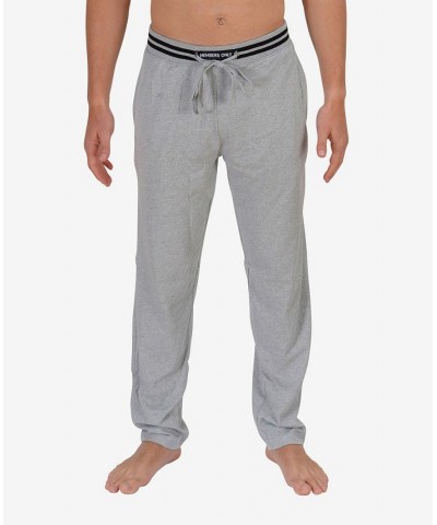 Men's 2 Stripe Waist Jersey Knit Lounge Pants Gray $18.70 Pajama