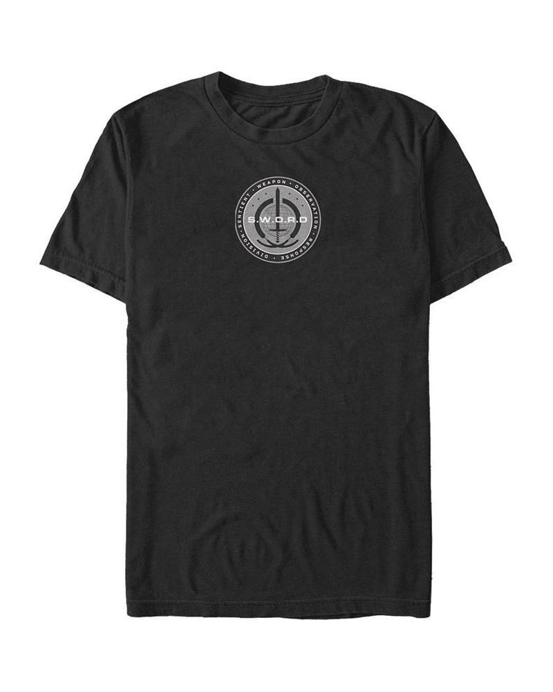Men's Sword Logo Short Sleeve Crew T-shirt Black $18.89 T-Shirts