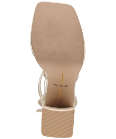Women's Amanda Ankle-Tie Platform Sandals Ivory/Cream $66.00 Shoes