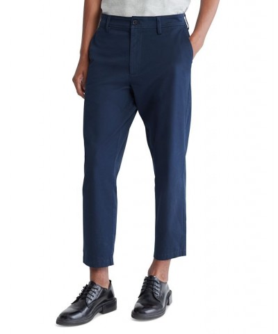 Men's Tapered Cropped Chino Pants Blue $25.48 Pants