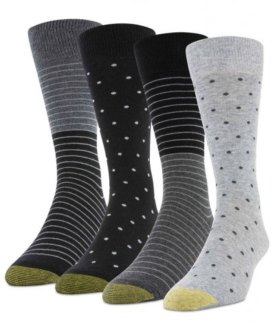 Men's 4-Pack Casual Dot Stripe Crew Socks Denim, New Navy, New Navy, Grey Heather $11.27 Socks