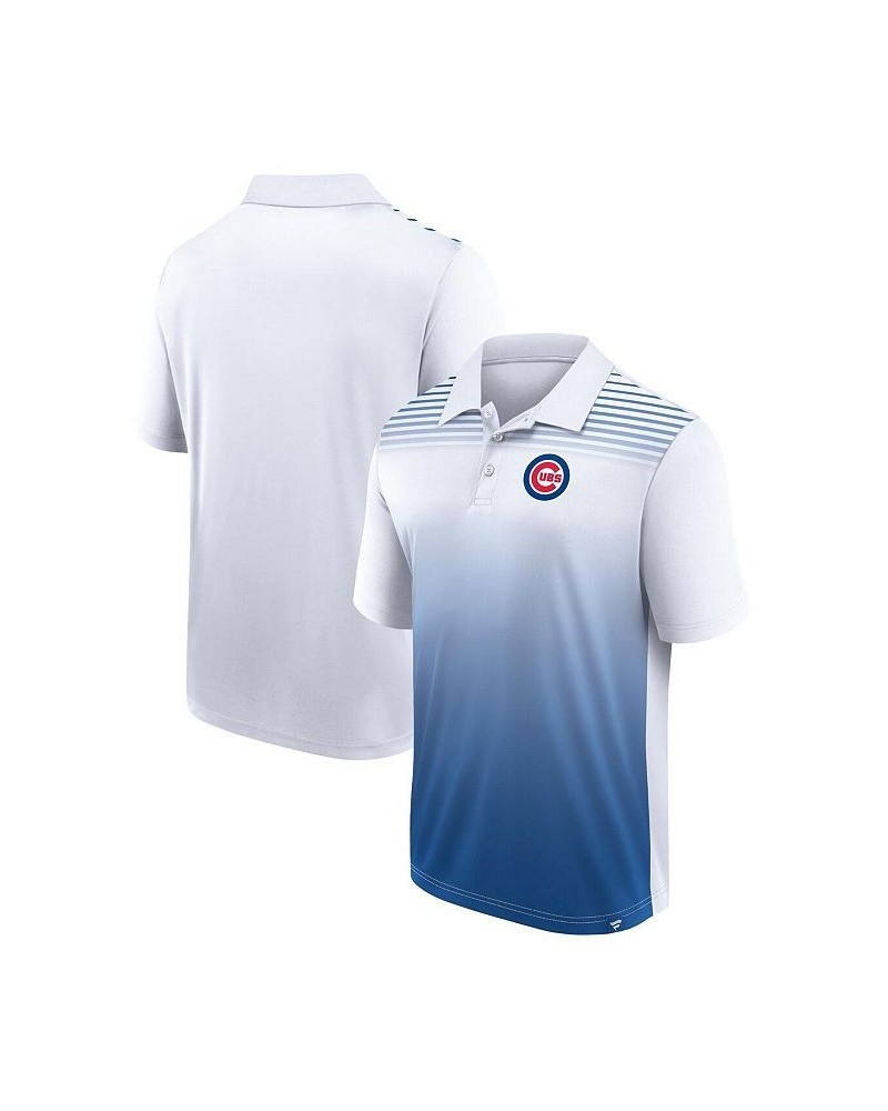 Men's White and Royal Chicago Cubs Big and Tall Sublimated Polo Shirt $36.00 Polo Shirts