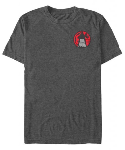 Star Wars Men's Left Pocket Vader Short Sleeve T-Shirt Gray $17.15 T-Shirts