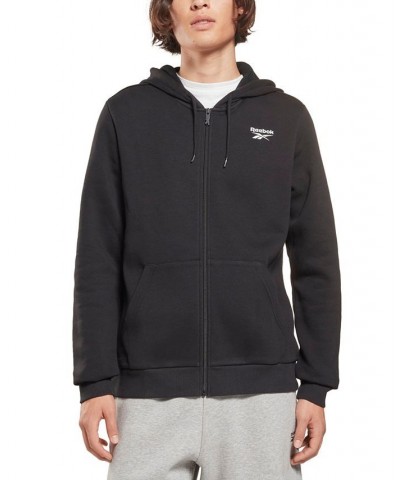 Men's Identity Chest Logo Zipper Fleece Hoodie Black $23.65 Sweatshirt