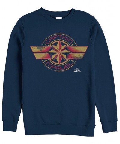 Marvel Men's Captain Marvel Chest Logo, Crewneck Fleece Blue $32.44 Sweatshirt