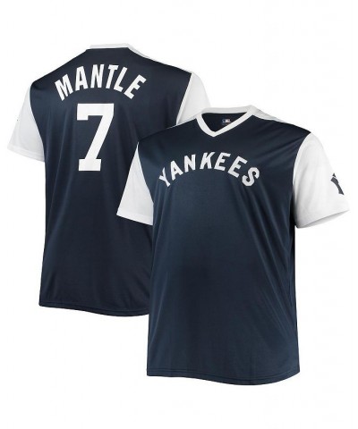 Men's Mickey Mantle Navy, White New York Yankees Cooperstown Collection Big and Tall Player Replica Jersey $37.72 Jersey