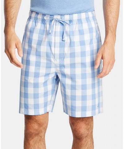 Men's Cotton Plaid Pajama Shorts Blue $13.16 Pajama