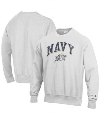 Men's Gray Navy Midshipmen Arch Over Logo Reverse Weave Pullover Sweatshirt $34.00 Sweatshirt