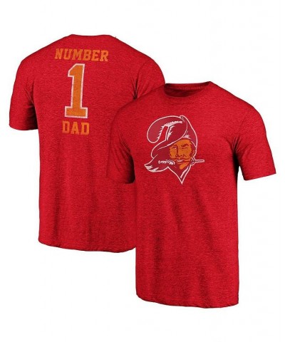 Men's Heather Red Tampa Bay Buccaneers Historic Logo Greatest Dad Tri-Blend T-shirt $15.17 T-Shirts