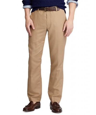 Men's Big & Tall Straight Fit Linen-Blend Pants Tan/Beige $44.55 Pants