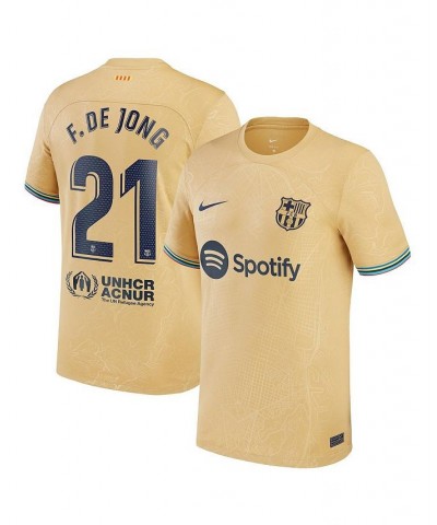 Men's Frenkie de Jong Yellow Barcelona 2022/23 Away Replica Player Jersey $54.60 Jersey