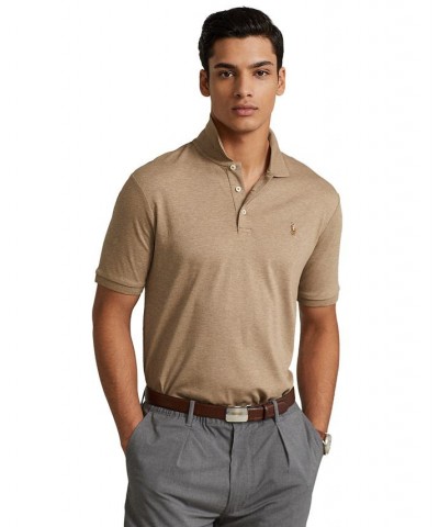 Men's Classic-Fit Soft Cotton Polo Shirt Brown $28.04 Polo Shirts