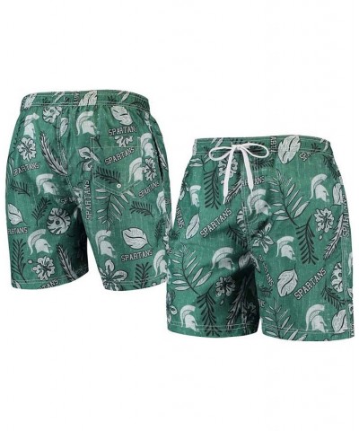 Men's Green Michigan State Spartans Vintage-Like Floral Swim Trunks $32.90 Swimsuits