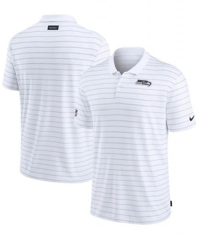 Men's White Seattle Seahawks Sideline Victory Coaches Performance Polo $37.50 Polo Shirts