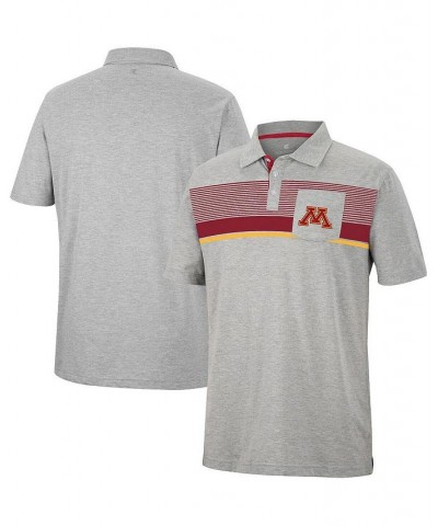 Men's Heathered Gray Minnesota Golden Gophers Golfer Pocket Polo Shirt $28.04 Polo Shirts