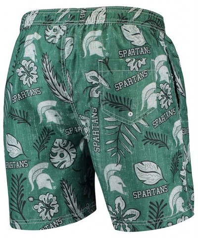 Men's Green Michigan State Spartans Vintage-Like Floral Swim Trunks $32.90 Swimsuits