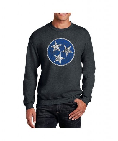 Men's Word Art Tennessee Tristar Crewneck Sweatshirt Gray $20.00 Sweatshirt