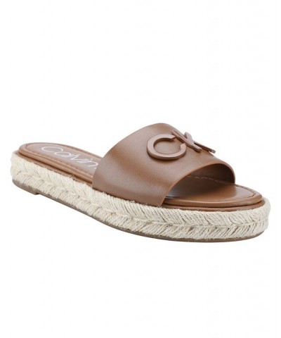 Women's Tasia Slide Sandals Brown $36.49 Shoes