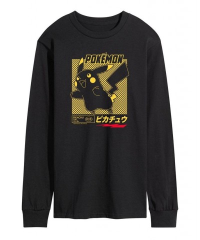 Men's Pokemon Long Sleeve T-shirt Black $21.42 T-Shirts