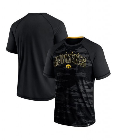Men's Branded Black Iowa Hawkeyes Arch Outline Raglan T-shirt $25.19 T-Shirts