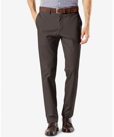 Men's Signature Lux Cotton Slim Fit Stretch Khaki Pants Gray $32.99 Pants