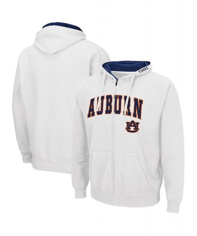 Men's White Auburn Tigers Arch and Logo 3.0 Full-Zip Hoodie $27.00 Sweatshirt