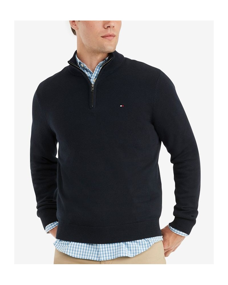 Men's Signature Solid Quarter-Zip Sweater PD03 $28.27 Sweaters