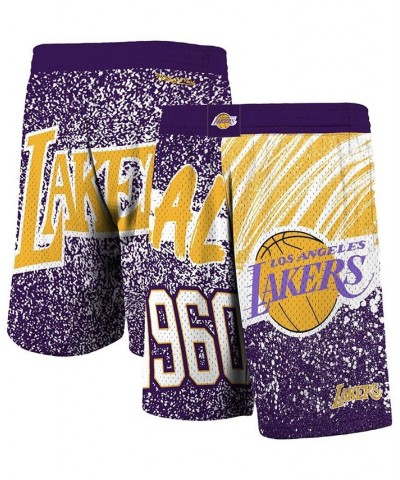 Men's Purple Los Angeles Lakers Hardwood Classics Jumbotron Sublimated Shorts $30.38 Shorts