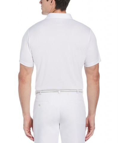 Men's Blurred Chest Stripe Golf Polo White $22.88 Polo Shirts