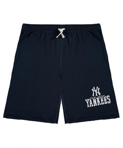 Men's Navy New York Yankees Big and Tall French Terry Shorts $35.99 Shorts