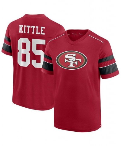 Men's George Kittle Scarlet San Francisco 49ers Hashmark Name and Number V-Neck T-shirt $21.62 T-Shirts