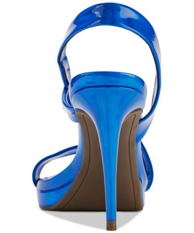 Women's Diva Slip-On Slingback Dress Sandals Blue $52.82 Shoes